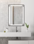 Sesil LED fürdőszobai tükör alumínium keretben