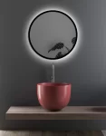 SCANDINAVIA Black LED tükör 120x120 cm